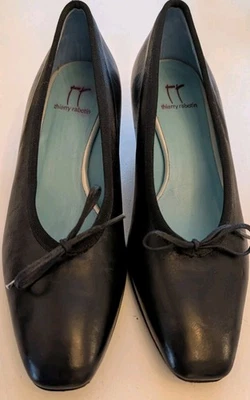 Ballet Thierry Rabotin Tacón Cuero Negro Plano Talla US 6.5 Hecho en Italia Foto 1 de 4