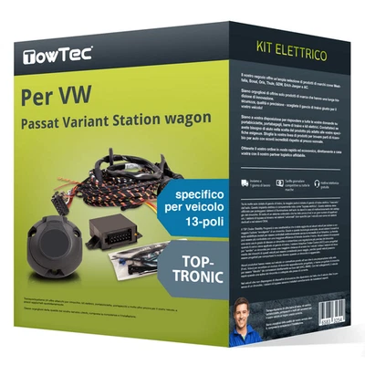 e-kit spec. 13 poli adatto per VW Passat Variant Station wagon 00- TowTec Nuovo - Immagine 1 di 3