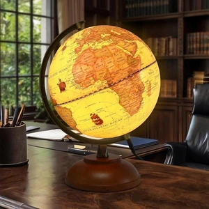 Illuminated Globe of the World with 8 inch wooden stand  - Picture 1 of 7