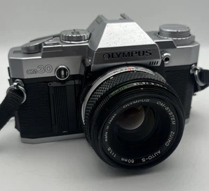 Olympus OM30 35mm SLR Film Camera + 50mm f/1.8 Lens – Tested & Working! - Picture 1 of 10