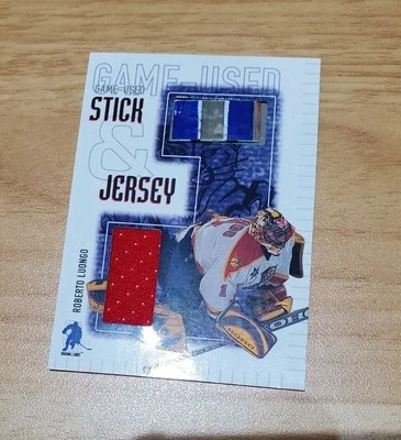 2003-04 ITG Roberto Luongo Stick + Jersey Game Used Dual Be A Player BAP Panther - Image 1 of 3