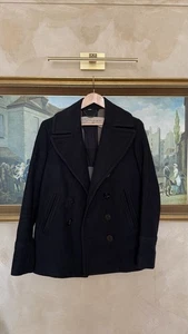 Burberry Navy Pea Coat men | Brit Collection | Double Breasted | Size Small - Picture 1 of 7