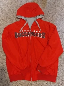 Tampa Bay Buccaneers Men's Jacket Sweater Hoodie L Large Reversible NFL  - Picture 1 of 9
