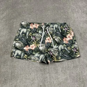AussieBum Zoom Swim Trunk Shorts Mens Medium (32) Green Floral 2" Mesh Lined - Picture 1 of 9