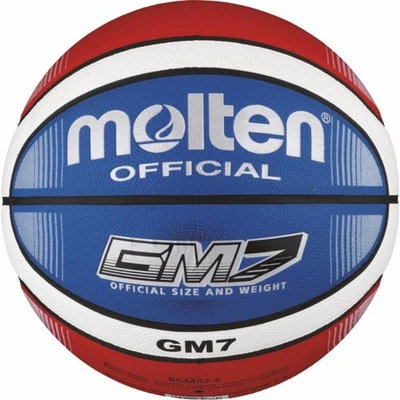 Molten Basketball Blau/Rot/Weiß Synthetik-Leder Größe 5, 6, 7