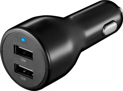 Insignia - 24 W Vehicle Charger with 2 USB Ports - Black - Image 1 of 2
