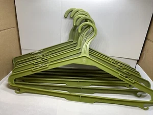 7 Vintage 1960s Clothes Hangers Retro Avocado, Green - Picture 1 of 1