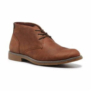 Mens Hush Puppies Terminal Wide Mahogany Rub Leather Work Lace Up Boots - Picture 1 of 5