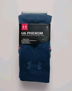 NEW Under Armour Phenom Blue/Multi 3 Pair Crew Socks Sz. 13-5K-4Y (YOUTH KIDS) - Picture 1 of 12