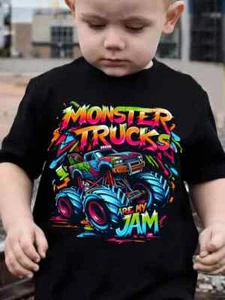 Cute Monster Jam Vibrant Top - MONSTER TRUCK ARE MY JAM - Posted from Aus - Picture 1 of 5