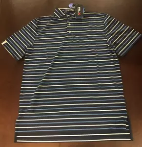 RLX Ralph Lauren Men's SZ S Wicking Striped Blue Multi Polo Shirt - Picture 1 of 3