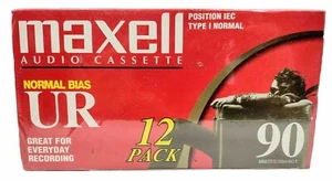 Maxwell Audio Cassette Position IEC Type I Normal Blank Recording 90 Min 12 Pack - Picture 1 of 6