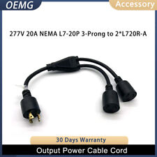 277V 20A NEMA L7-20P 3-Prong to 2*L720R-A Output Power Cable Cord CUL approval
