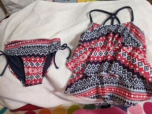 JUSTICE, GIRLS SWIMWEAR, 2 PIECE TANKINI, MULTI COLORS, SIZE 6 NWT - Picture 1 of 5