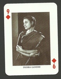 Indira Gandhi India Prime Minister UK Portrait Playing Card