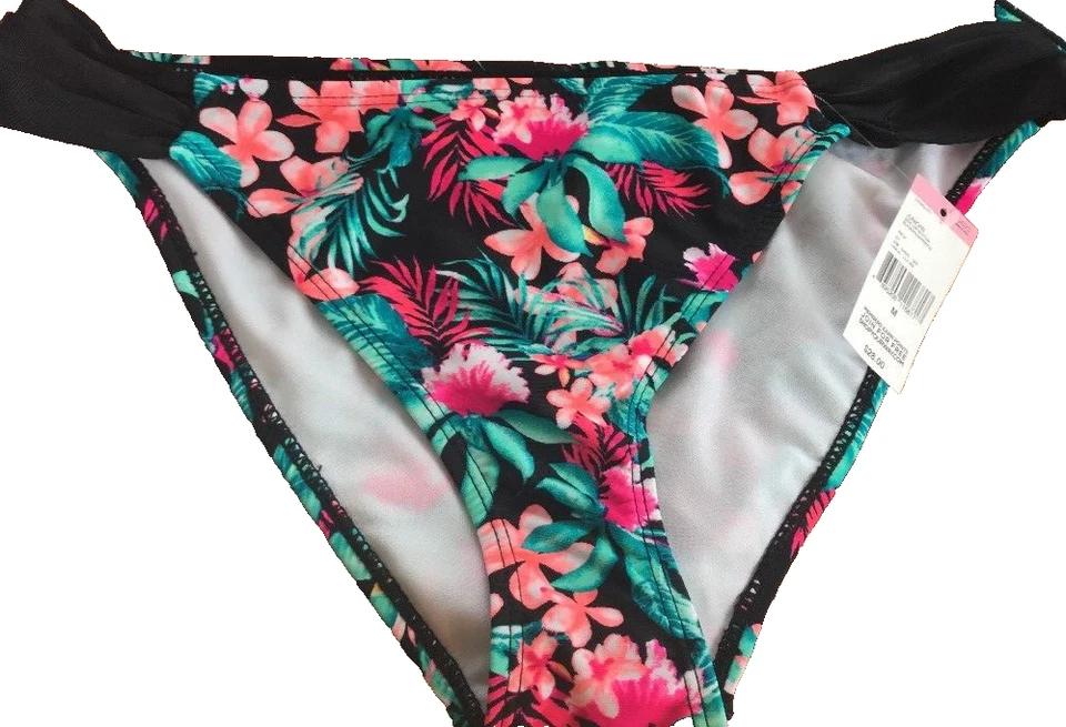 Bikini Bongo Mujer Pestaña Lateral Parte Inferior Estampado Palma Talla M Negro-Nuevo-ENVÍO N 24HR Foto 1 de 4