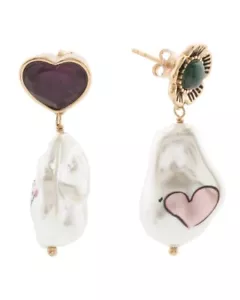 Pendientes de perlas pintadas con gemas COACH - Imagen 1 de 6