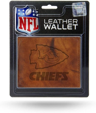 Kansas City Chiefs  Brown  Billfold Wallet  - Free Shipping Cover