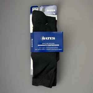 Bates Moderate Compression Socks Moisture Wicking - BLACK - Picture 1 of 3