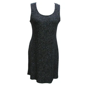 Vestido sin mangas negro brillante tejido elástico de colección diseños de conejo conejo talla 8 - Imagen 1 de 12