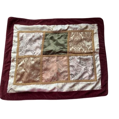 Funda de Almohada Vintage Croscill Hogar Decorativa Terciopelo Retazos Retro Foto 1 de 4