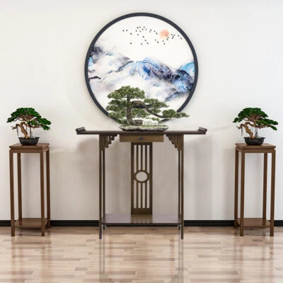 Mesa consola rústica con cajón acabado natural entrada pasillo mesa de acento EE. UU. Foto 1 de 4