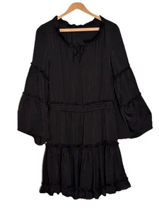Jump Apparel Co Vtg Long Dress Black Sheer Overlay Size 3/4 Vampire Gothic - Picture 1 of 18
