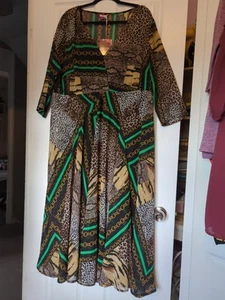 Joe Browns Women's Maxi Sheer Dress Multicoloured / Black Under-Slip Size 24 - Picture 1 of 6