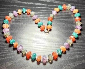 Vintage Avon 24" Multi Color Beaded Lucite Necklace With Spring Ring Clasp - Picture 1 of 4