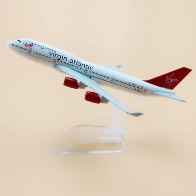 Modello Aereo 16cm Diecast 1:400 Boeing 747-441 Virgin Atlantic "NO WAY BA/AA" - Immagine 1 di 4