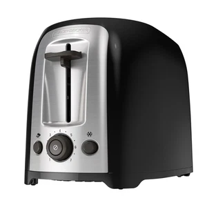 BLACK DECKER Compact Toaster Extra Wide Slots 2 Slice Bagel Function Shade Se... - Picture 1 of 9