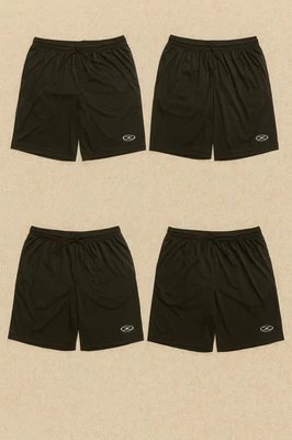 NUEVO Lote de 4 Pantalones Cortos Atléticos de Fútbol Xara Youth M Negros 100% Poliéster Foto 1 de 4