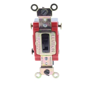 Leviton 55334 Brown 4-Way Tamper Proof Locking Flush Toggle Switch 20A 120/277V - Picture 1 of 7