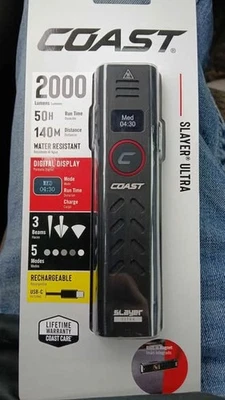 COAST Slayer Ultra 2000 Lumens Battery Powered Rechargeable Flashlight - Image 1 of 4