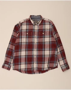 FAT FACE Mens Classic Fit Flannel Shirt XL Burgundy Check Cotton DO06 - Picture 1 of 3