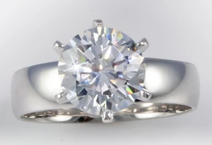3 ct Extra Brilliant Ring 5 mm Band Top CZ Imitation Moissanite Simulant Size 4 - Picture 1 of 3
