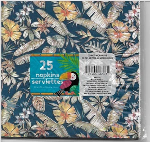 Decoupage Paper Napkins Luncheon Blue Yellow and White Flowers 25 FAST SHIPPING - Picture 1 of 2