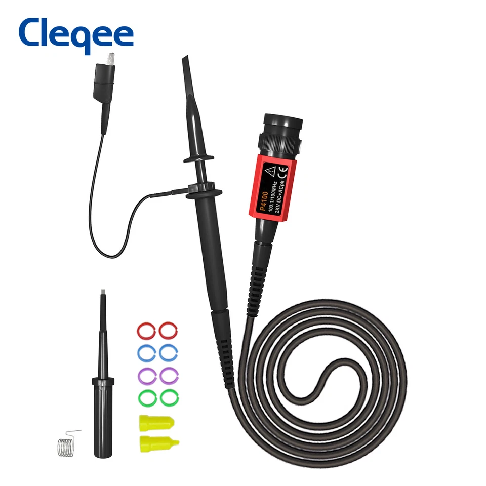 CLEQEE Hochspannungs Oszilloskop Tastkopf P4100 mit Zubehörsatz 100 MHz 2000 V 100:1