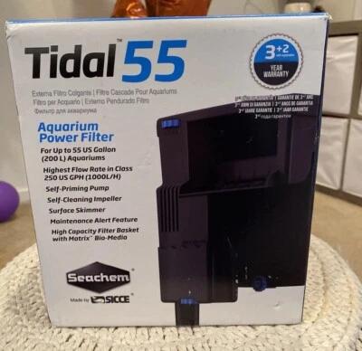 SeaChem Large Aquarium Fish Tank Filter Tidal 55 Gallon 200 Liters New In Box - Image 1 of 2