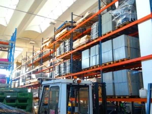 8,5 lfm Palettenregal, 5,5 m hoch, Schwerlastregal, 4 Rahmen, 24 Traversen 2t/Eb - Bild 1 von 10