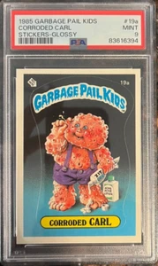1985 Garbage Pail Kids #19a Corroded Carl Glossy PSA 9 MINT Sticker Card - Picture 1 of 2