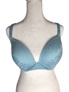 Secret Treasures Light Blue Lace Padded Underwire T Shirt Bra Size 36D [270] - Picture 1 of 7