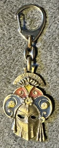 Renaissance Fair Mask Keychain Masquerade Knight Mask Ornate KeyRing  - Picture 1 of 5