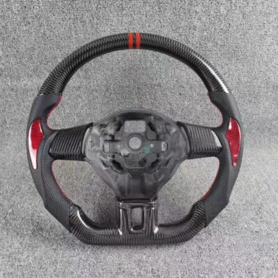 Volante de cuero de fibra de carbono real para Volkswagen Golf GTI / R MK6 Jetta Foto 1 de 3