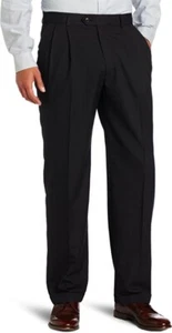NWT Men's Haggar men’s stripe pleat front suit separate pants NAVY 34x34 - Picture 1 of 3