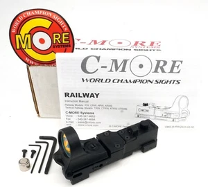 C-More Railway Red Dot Sight CRWB W/ Click Switch 2 MOA Pistol/Rifle - Picture 1 of 16