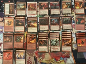 MTG RED DRAGON 45 Card Deck, Rare, Uncommon, Saga, Damage, Destroy Land M/NM - Picture 1 of 3