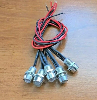 5 luces de cortesía LED azules súper brillantes BBT 12 voltios en biseles de acero inoxidable Foto 1 de 4