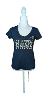 Los Angeles Rams ~ Camisetas Mujer Pequeñas Manga Corta Cuello en V Azul NFL Fútbol - Imagen 1 de 5