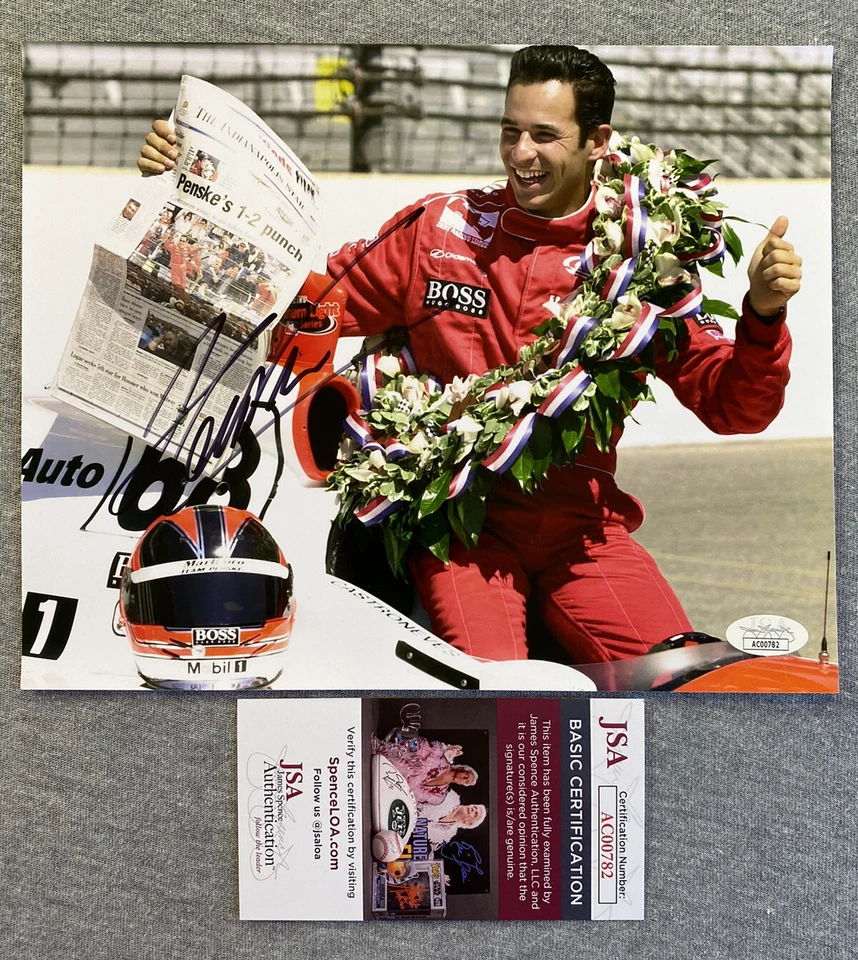 2001 INDIANAPOLIS 500- HELIO CASTRONEVES SIGNED 8x10 VICTORY PHOTO JSA AC00782 - Image 1 of 1